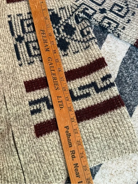 Vtg 70s Pendleton High Grade Western Wear Wool Cowichan Lebowski Dude Sweater M - Picture 4 of 5